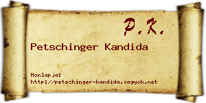 Petschinger Kandida névjegykártya